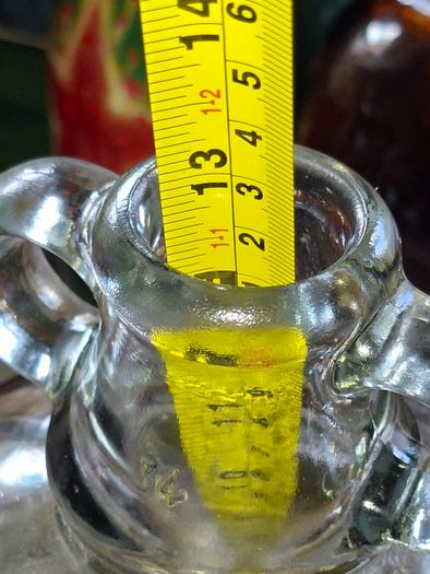 2 Demijohn Jars, Amber and Clear glass,  Stage or Movie Props collectible. Postage Available or Collection