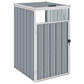 Garbage Bin Shed Grey 72x81x121 cm Steel