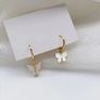 Butterfly Hoop Earrings Delicate Mother-of-Pearl Dangles Image 8