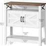 Vintage Console Table, 80 x 35 x 85 cm, White and Walnut Image 2