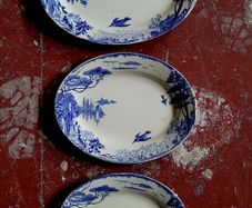 Antique graduated trio of platters