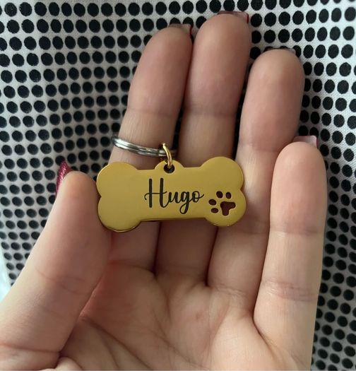 Personalised Engraved Gold Dog tag