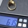 Vintage Egyptian 14K Solid Gold Black Onyx Signet Ring  Heavy Statement Ring Image 7
