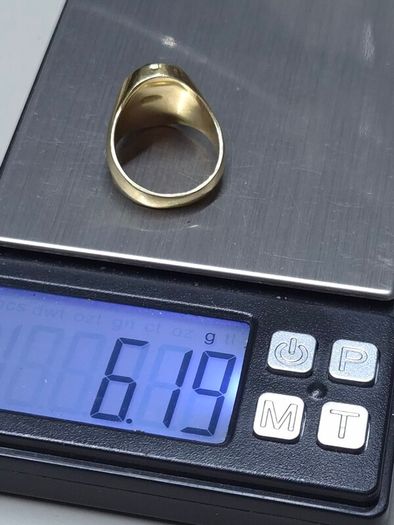 Vintage Egyptian 14K Solid Gold Black Onyx Signet Ring  Heavy Statement Ring