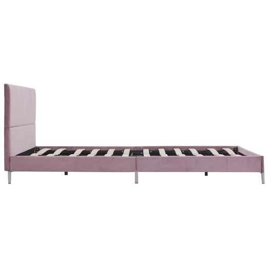 Bed Frame Pink Fabric 150x200 cm