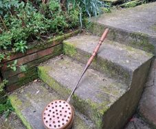 By post only Antique copper bed warmer