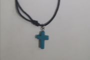 Cross Pendant on Adjustable Black Rope NEW