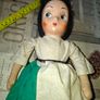 Vintage 1940s Papier Mache Doll, featuring a painted face on a soft fabric body, Image 2