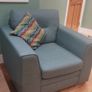 Teal Armchair with cushion Image 3