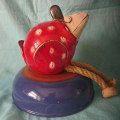 Clay rooster figurine