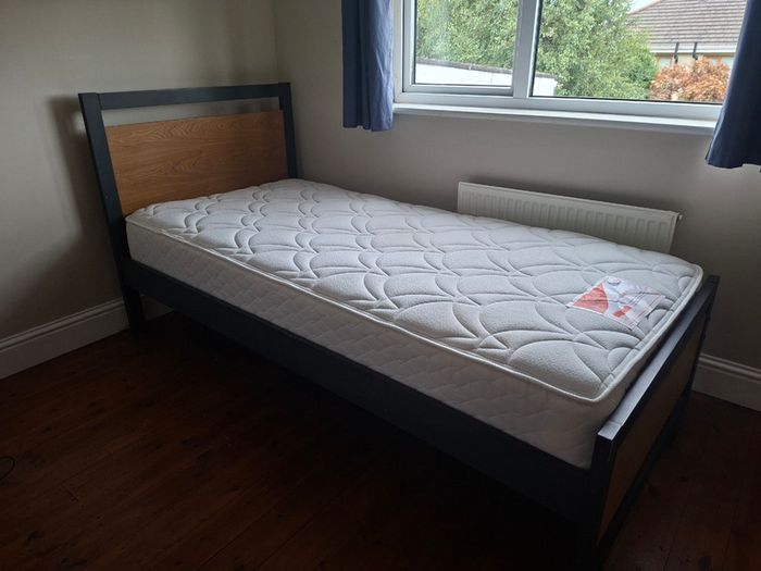 Single bed and mattress