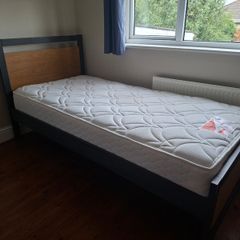Single bed and mattress