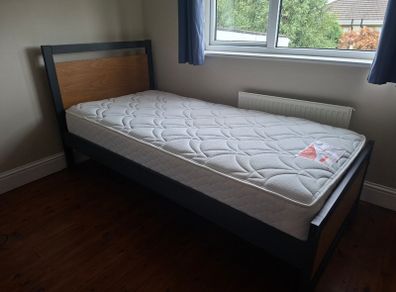 Single bed and mattress