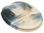 WC Toilet Seats with Soft Close Lid 2 pcs MDF Beach Design