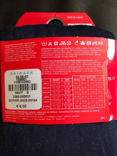 Pennys girls navy 80 denier tights size small