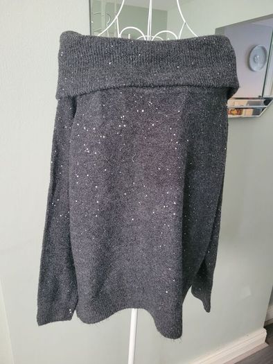 off shoulder sequin jumper