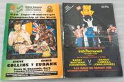 2 x boxing programmes,, Barry mcguigan fight 15th February 1986  R.D.S dublin ,and Steve Collins fight,9 September 1995 Cork, , 2 x irish boxing champions,,2 x legends of irish boxing...
