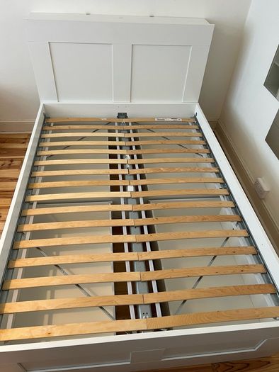 IKEA Brimnes Double Bed Frame with Headboard and Storage