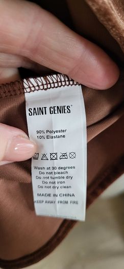 SAINT GENIES brown velour side slit dress Sz 12UK - Bnwt