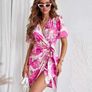 Dress With Pink Beige Flowers Image 5