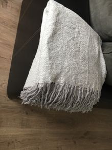 Grey throw for couch/armchair