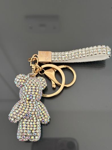 Rhinestone teddy bear keychain