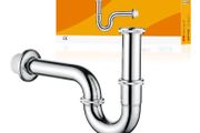 Ibergrif M20506, Metal Sink Siphon, 1-1/4 x 32 mm, Stainless Steel Sink Siphon Tube