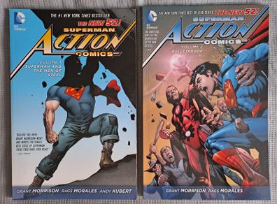 SUPERMAN in ACTION COMICS graphic novels. By Grant Morrison. DC Comics New 52!