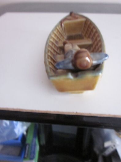 Vintage Wade Porcelain Fishing Man Asleep In Boat Figure