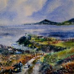 howth lighthouse watercolour