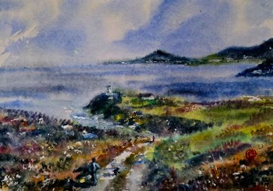 howth lighthouse watercolour
