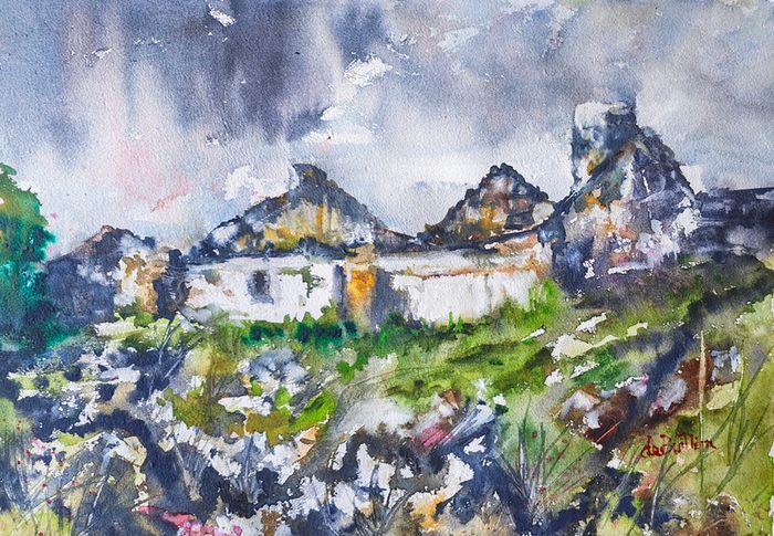 abandoned Ireland watercolour