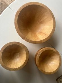 Retro Wooden Salad Bowl set (8 settings)