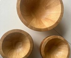 Retro Wooden Salad Bowl set (8 settings)