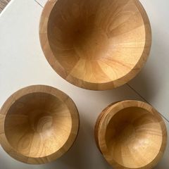 Retro Wooden Salad Bowl set (8 settings)