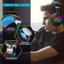 FREE EXPRESS SHIPPING Headset Stereo Surround Sound Gaming Headphones with Breathing RGB Light & Adjustable Mic for PS4 PS5 PC Xbox One Laptop Mac Image 4