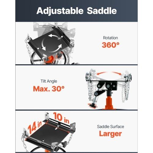Jack, 600 kg Hydraulic Telescoping Transmission Jack, 81 -170 cm High Lift Floor Jack Stand with Foot Pedal