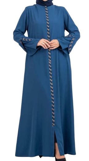 Brand New Women's Abaya Open Cut Long Sleeve Floor-Length Zipper
