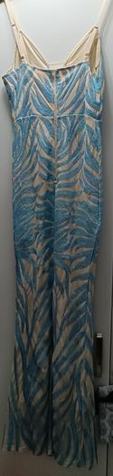 Mesh panel mermaid hem cami sequin dress gown