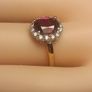 9ct Gold Oval Ruby and Moissanite Petite Dress Ring Image 6