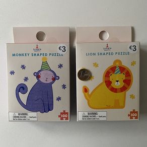 Age 3+ - 2 x Animal Shaped Puzzles - Monkey AND Lion | 100 Pieces