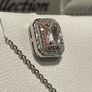 Sterling silver Jewellery set Pendant and earrings White & Pink Cubic Zirconia in Two Tone Image 8