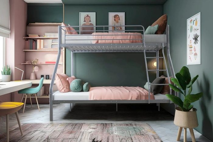 Grey Double Metal Bunk Bed 219 Free Delivery