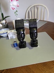 African book ends handcarved