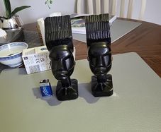 African book ends handcarved