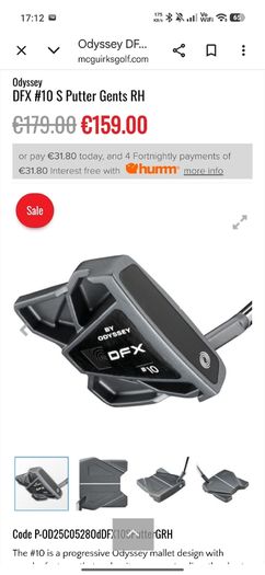 OdysseyDFX #10 S Putter Gents RH