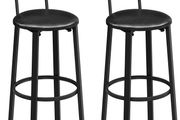 _Bar Chairs, Set of 2, High Stools, Upholstered Seating