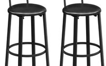 Set of 2 Bar Stools with Footrest - Free Delivery Nationwide