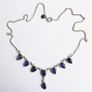 Vintage Blue Sapphire Sterling Silver 925 Choker: Faceted Gemstone Necklace length 16" - 7,4g Image 8