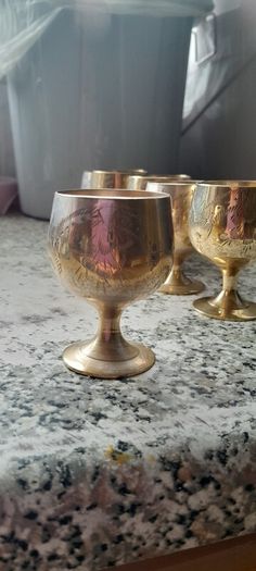 6 goblets silver plated.